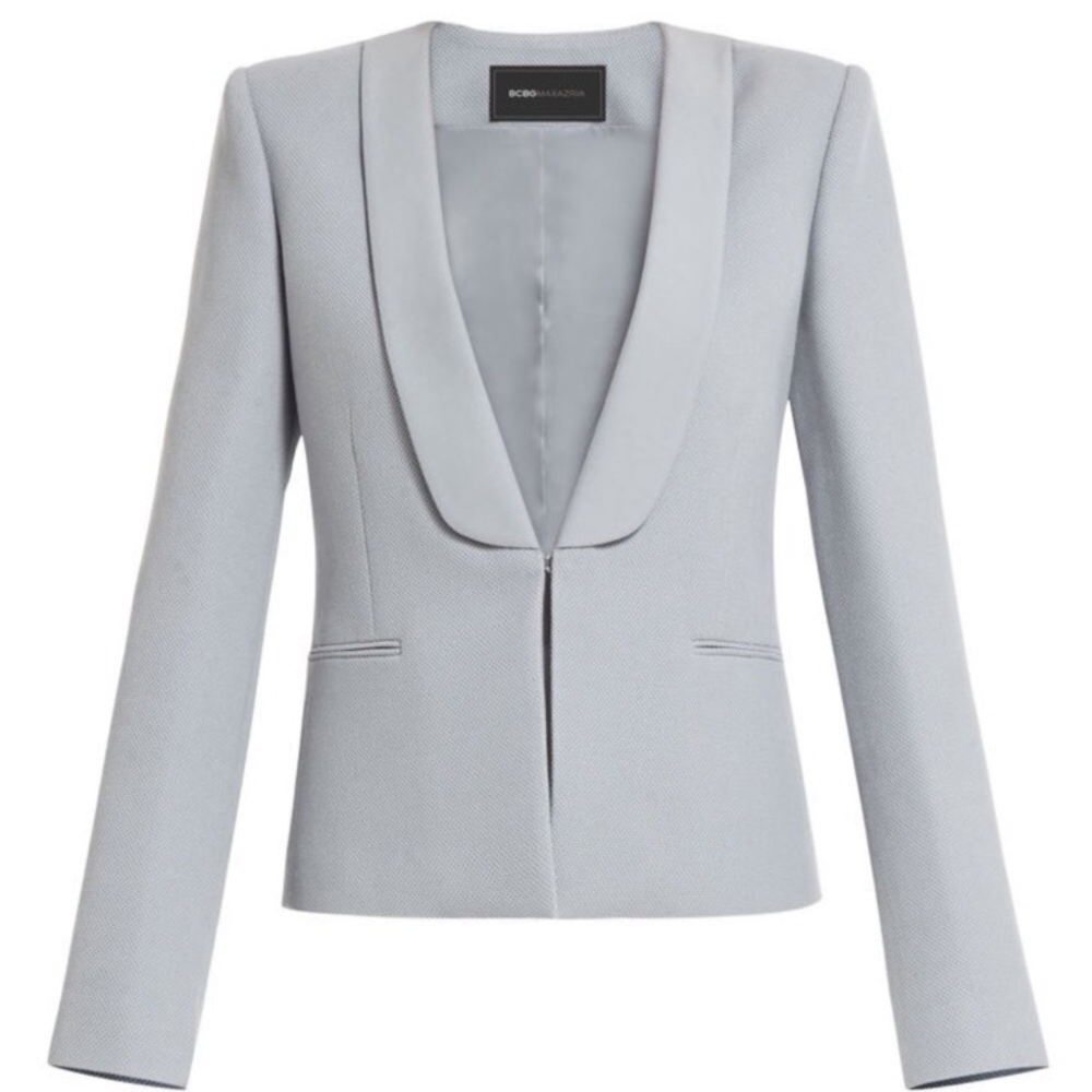 BCBG Gray Chandler Shawl-Collar Blazer